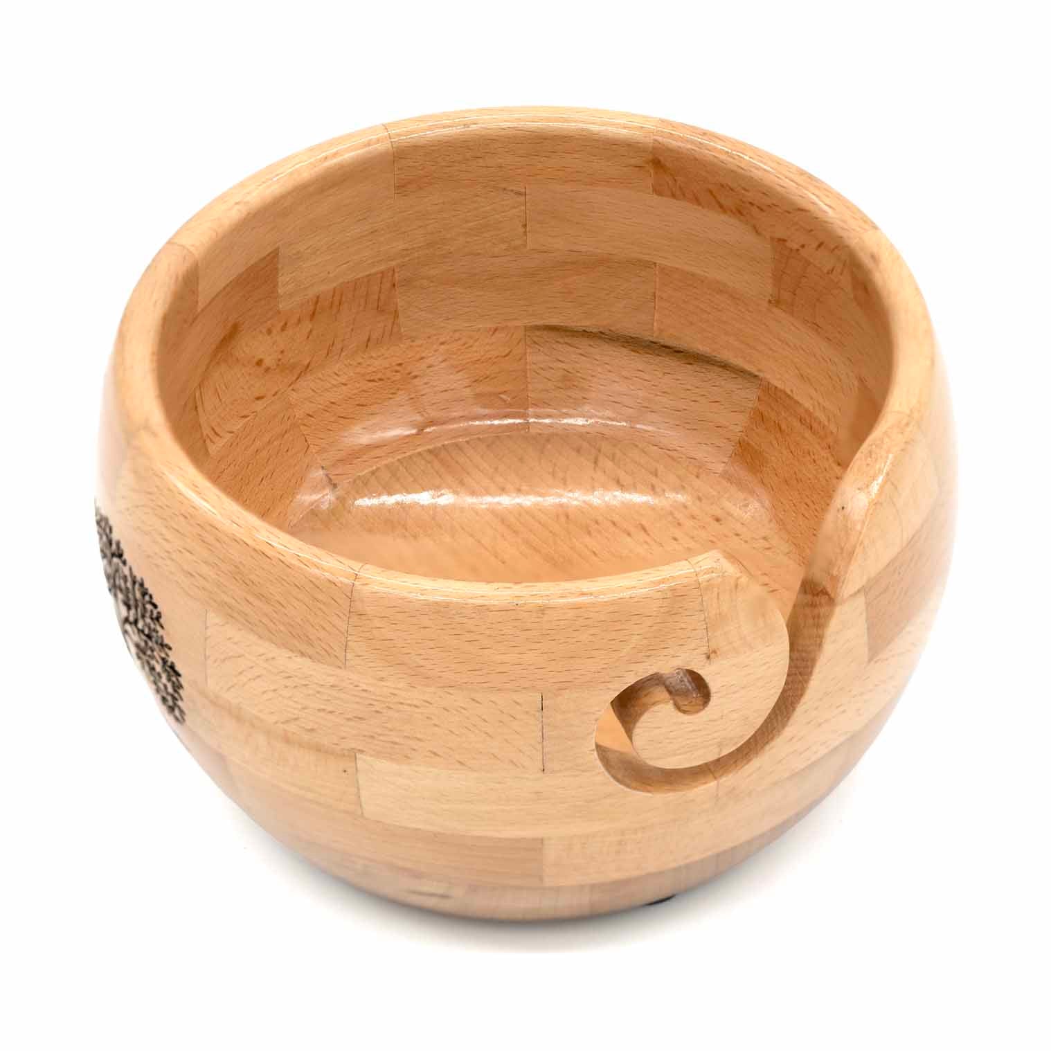 Bol à pelotes en bois d'arbre gravé
