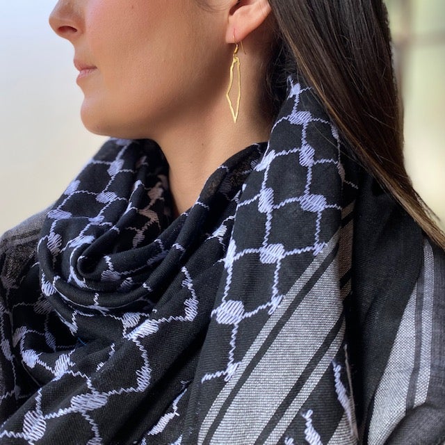 Map Outline Earrings in Brass | Handmade Jewelry