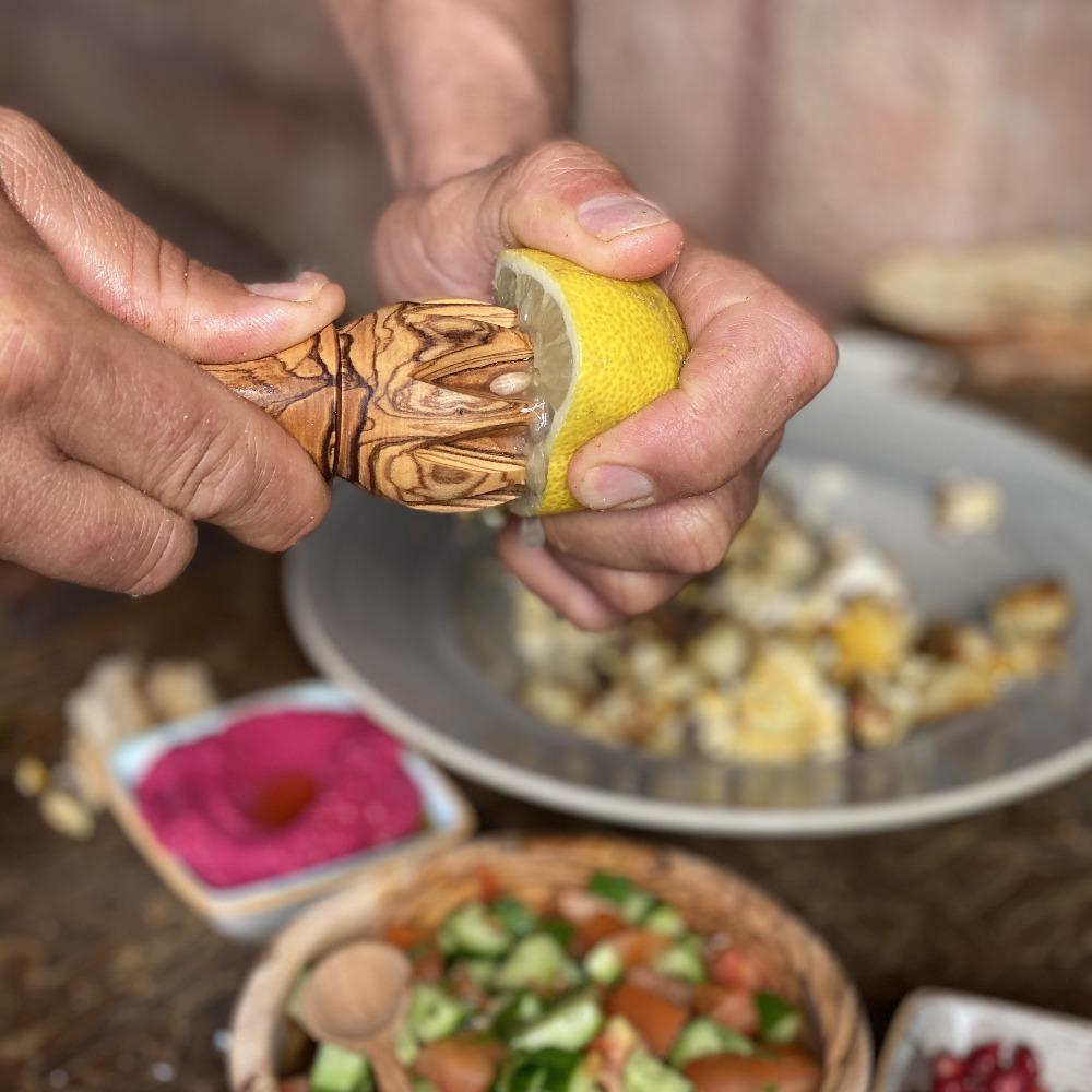 Olive Wood Lemon Reamer | Hand Carved Citrus Juicer